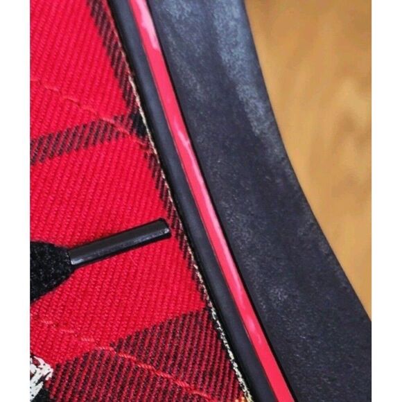 Polo Ralph Lauren Solomon Red Plaid High Top Shoes Men 7 D Tradition Punk 90’s - Picture 8 of 11